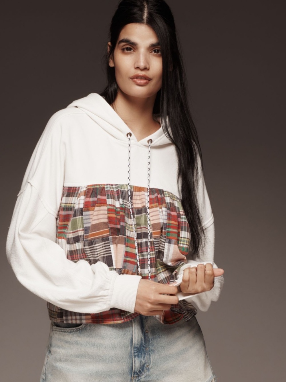 Anthropologie Pilcro Long Sleeve Patchwork Hoodie